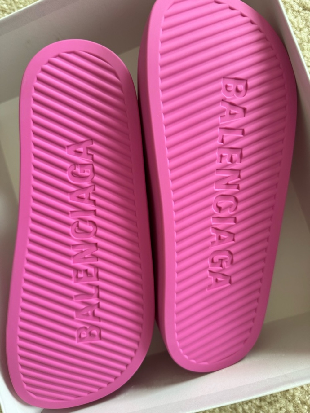 Brand New Balenciaga Platform Rubber Logo Slides Hot Pink Size 41 / US 10 - Picture 5 of 13